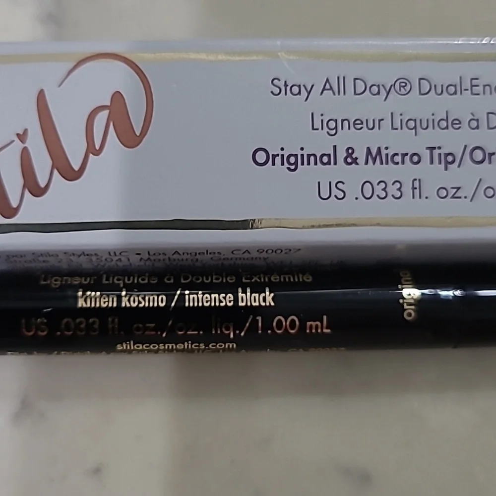 KITTEN KOSMO and INTENSE BLACK NIB Stila Stay All Day Dual Ended Liquid Eyeliner